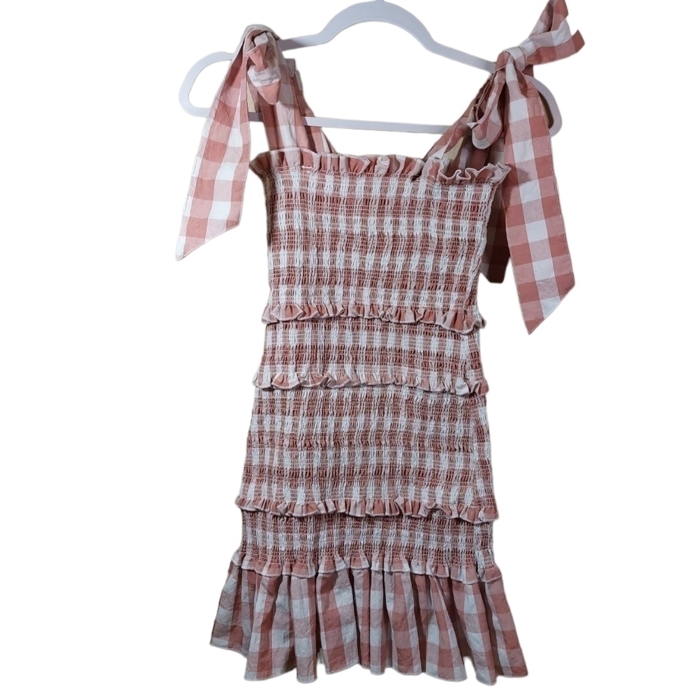 MABLE Ladies Tiered Shoulder Tie Sundress- S - Picture 2 of 7